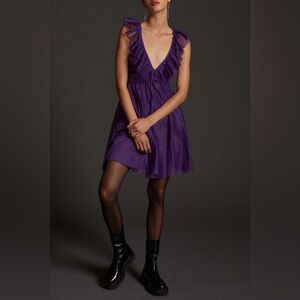 NWT Maeve Ruffled Tulle Mini Dress
